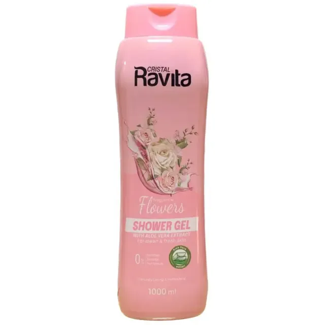 Cristal Ravita Shower Gel Flowers+Aloe-Vera 1000ml