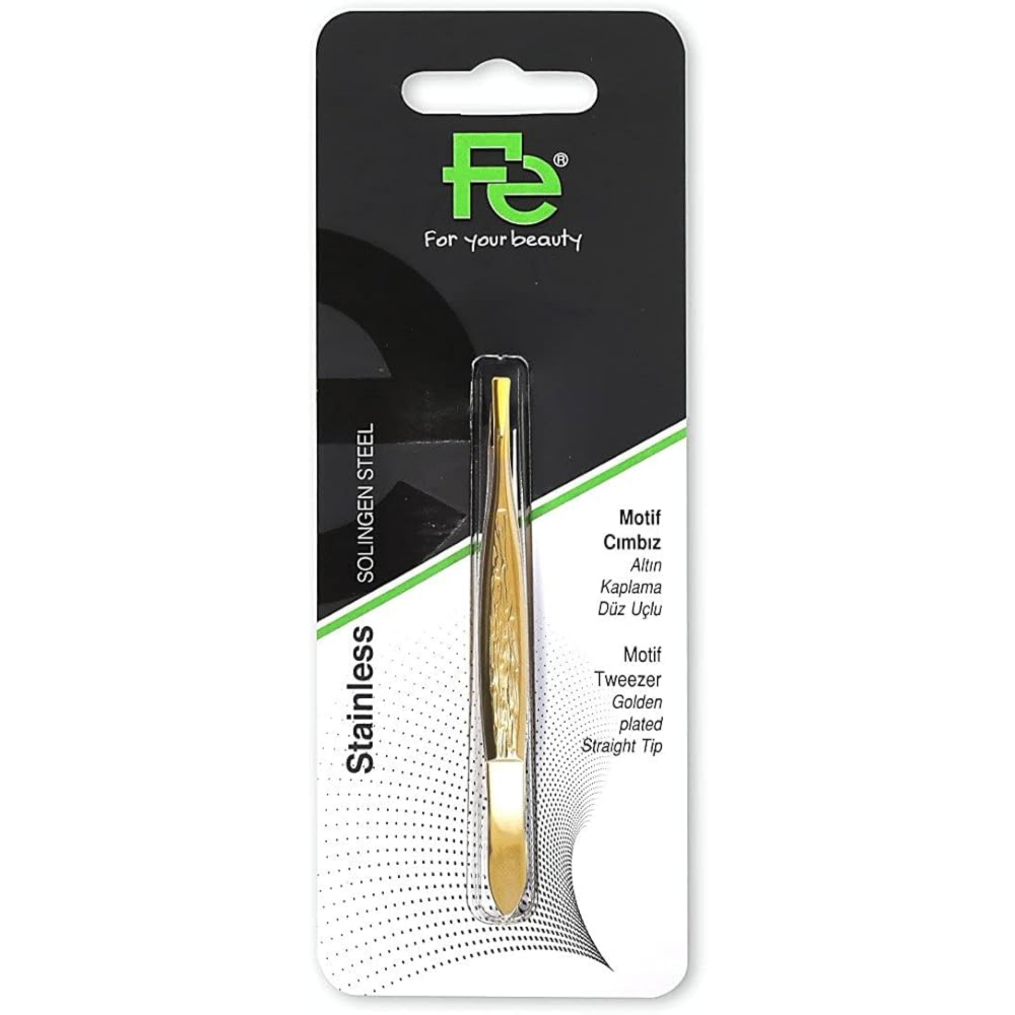 FE Stainless Golden Plated Tweezer (Fepi058)