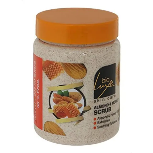 bioluxe scrub almond&honey 500gm