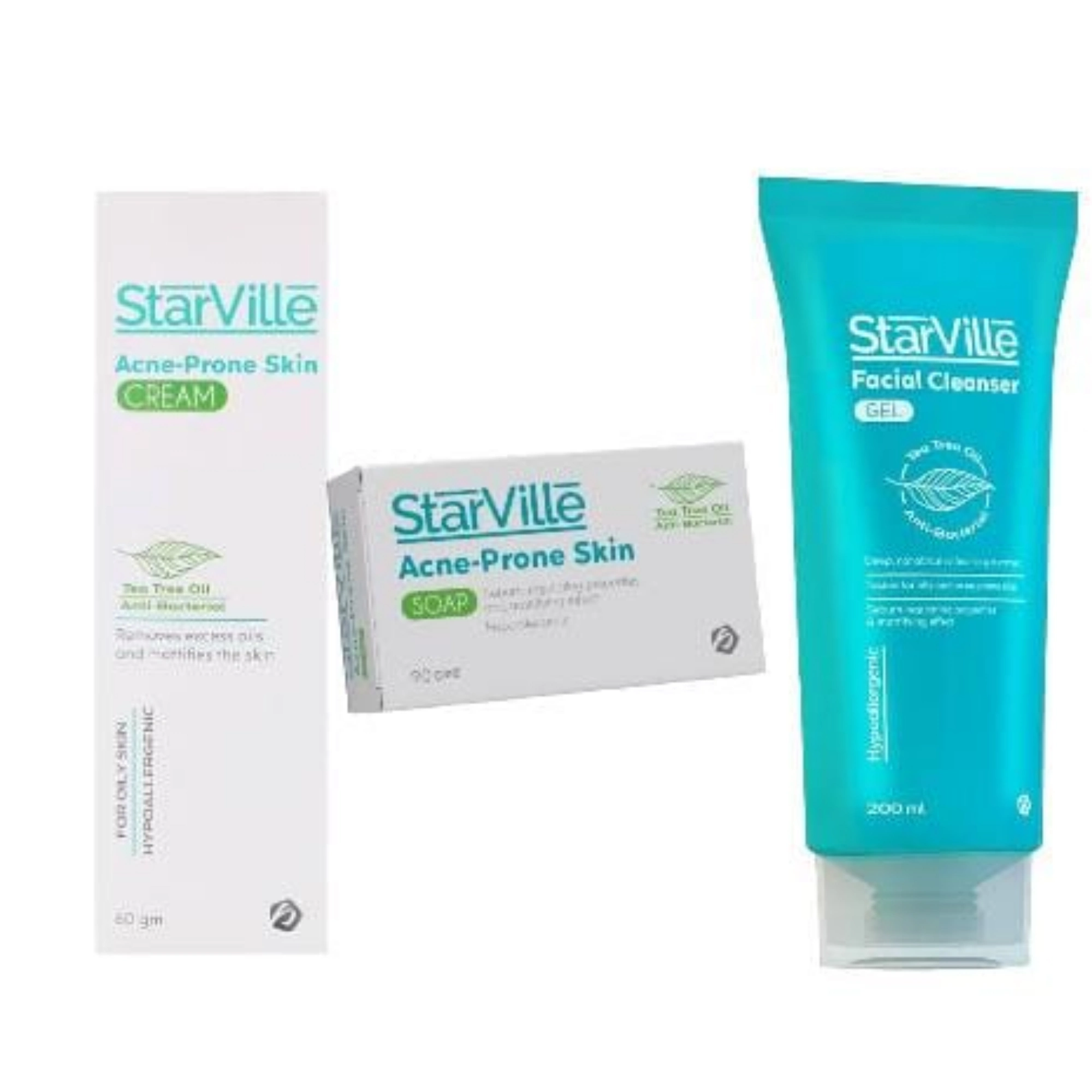 starville acne prone cream+ cleanser +soap