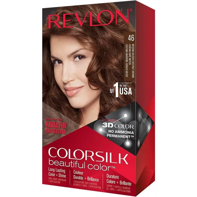 REVLON COLORSILK BMEDIUM GOLDEN CHESTINUT BROWN 46